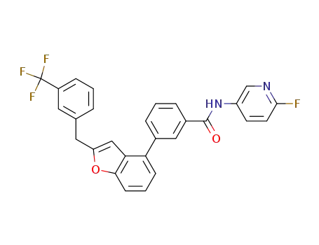 N-(6-Fluoropyridin-3-yl)-3-[2-[3-(trifluoromethyl)benzyl]-1-benzofuran-4-yl]benzamide