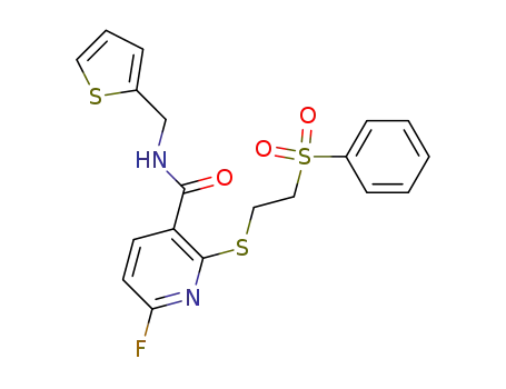 2-[2-(benzenesulfonyl)ethylthio]-6-fluoro-N-(2-thienylmethyl)-nicotinamide