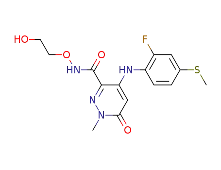 4-(2-fluoro-4-(methylthio)phenylamino)-N-(2-hydroxyethoxy)-1-methyl-6-oxo-1,6-dihydropyridazine-3-carboxamide