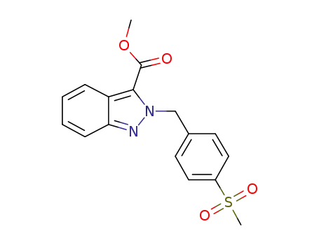 Molecular Structure of 1190098-69-1 (methyl 2-(4-(methylsulfonyl)benzyl)-2H-indazole-3-carboxylate)