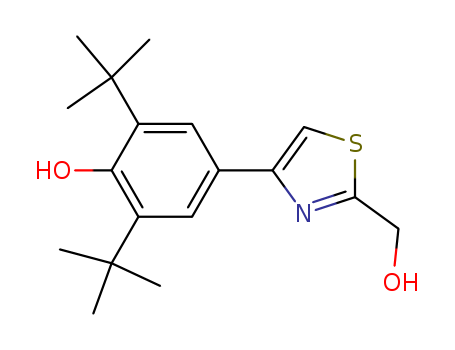 Molecular Structure of 136203-22-0 (2-Thiazolemethanol, 4-[3,5-bis(1,1-dimethylethyl)-4-hydroxyphenyl]-)