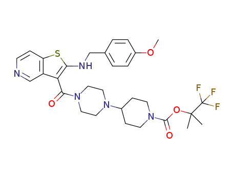 1,1,1-trifluoro-2-methylpropan-2-yl 4-[4-({2-[(4-methoxybenzyl)amino]thieno[3,2-c]pyridin-3-yl}carbonyl)piperazin-1-yl]piperidine-1-carboxylate