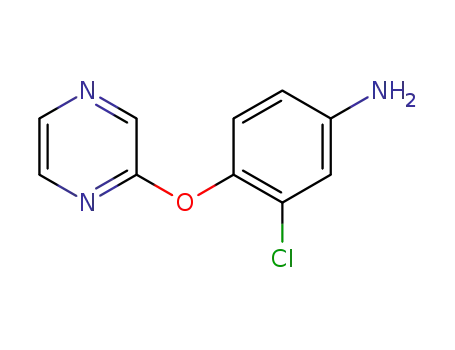 Molecular Structure of 871021-17-9 (3-chloro-4-(pyrazin-2-yloxy)aniline)