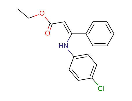 Molecular Structure of 86397-94-6 ((Z)-ethyl 3-((4-chlorophenyl)amino)-3-phenylacrylate)