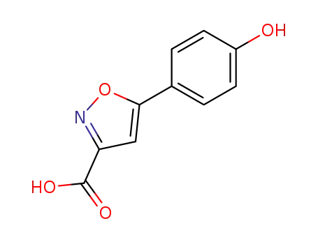 Molecular Structure of 33282-15-4 (5-(4-HYDROXY-PHENYL)-ISOXAZOLE-3-CARBOXYLIC ACID)
