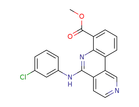 Molecular Structure of 1186040-12-9 (methyl 5-(3-chlorophenylamino)benzo[c][2,6]naphthyridine-7-carboxylate)