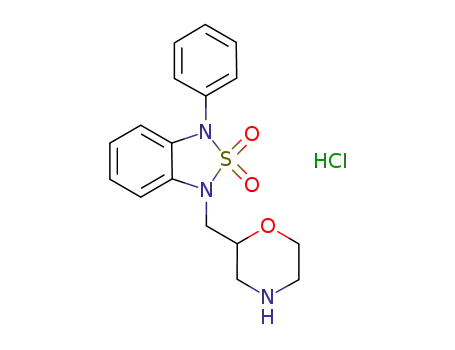 Molecular Structure of 1033214-32-2 (1-(morpholin-2-ylmethyl)-3-phenyl-1,3-dihydro-2,1,3-benzothiadiazole 2,2-dioxide hydrochloride)