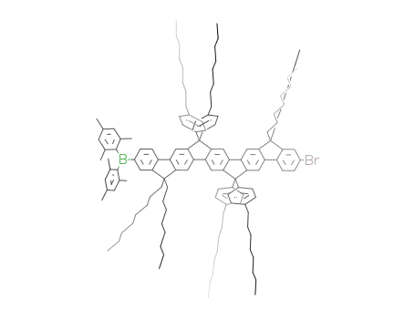 C<sub>30</sub>H<sub>12</sub>(C(C<sub>8</sub>H<sub>17</sub>)2)2(C(C<sub>6</sub>H<sub>4</sub>C<sub>8</sub>H<sub>17</sub>)2)2(B(C<sub>6</sub>H<sub>2</sub>(CH<sub>3</sub>)3)2)Br