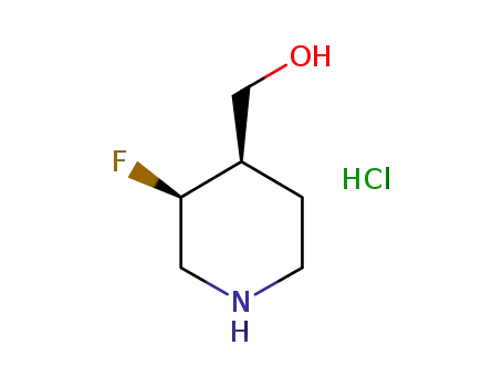 Molecular Structure of 895577-96-5 ([(3S,4R)-rel-3-fluoro-4-piperidyl]Methanol hydrochloride)