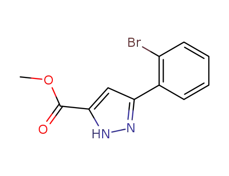 Molecular Structure of 1035235-11-0 (Methyl 5-(2-broMophenyl)-1H-pyrazol-3-carboxylate)