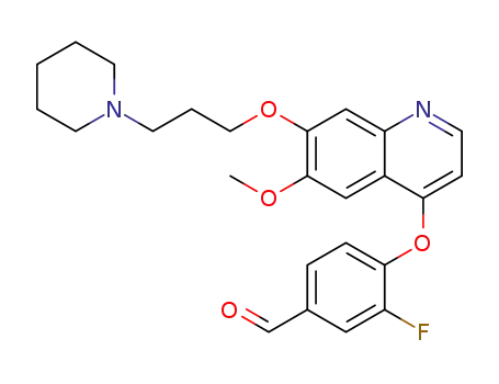 3-fluoro-4-(6-methoxy-7-(3-(piperidin-1-yl)propoxy)-quinolin-4-yloxy)benzaldehyde