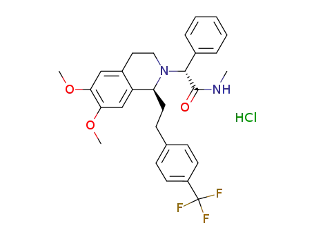 Molecular Structure of 913358-93-7 ((R)-2-((R)-6,7-Dimethoxy-1-(4-(trifluoromethyl)phenethyl)-3,4-dihydroisoquinolin-2(1H)-yl)-N-methyl-2-phenylacetamide)