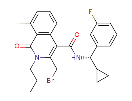 3-bromomethyl-8-fluoro-1-oxo-2-propyl-1,2-dihydro-isoquinoline-4-carboxylic acid [(S)-cyclopropyl-(3-fluoro-phenyl)-methyl]-amide