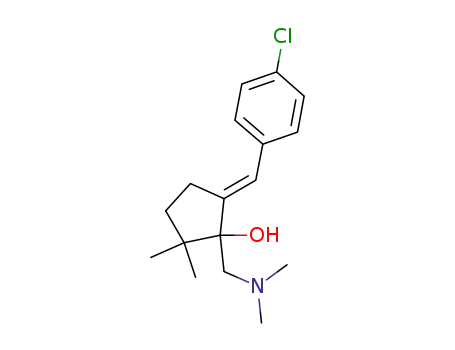 Molecular Structure of 950830-89-4 (2-(4-chlorobenzylidene)-5,5-dimethyl-1-(dimethylaminomethyl)-1-cyclopentanol)