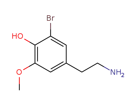 Molecular Structure of 90485-24-8 (Phenol, 4-(2-aminoethyl)-2-bromo-6-methoxy-)