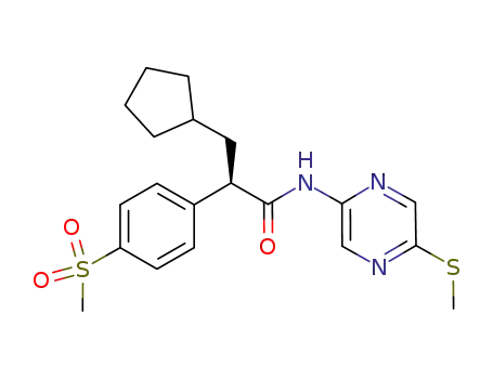 3-cyclopentyl-2(R)-(4-methanesulfonyl-phenyl)-N-(5-methylsulfanyl-pyrazin-2-yl)-propionamide