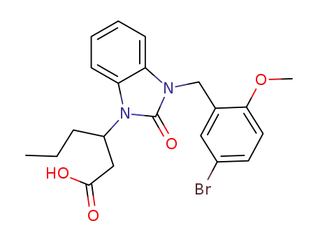 3-[3-(5-bromo-2-methoxy-benzyl)-2-oxo-2,3-dihydro-benzoimidazol-1-yl]-hexanoic acid