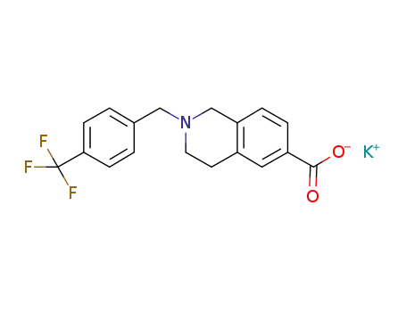 Molecular Structure of 1055948-70-3 (potassium 2-(4-trifluoromethyl-benzyl)-1,2,3,4-tetrahydro-isoquinoline-6-carboxylate)