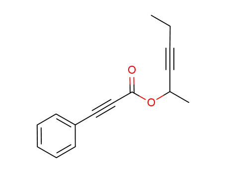Molecular Structure of 1147106-26-0 (hex-3-yn-2-yl 3-phenylpropiolate)