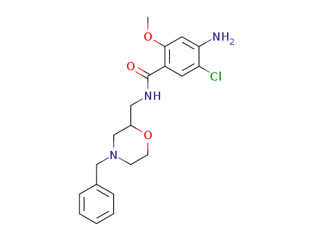 Molecular Structure of 112885-23-1 (4-amino-N-((4-benzyl-2-morpholinyl)methyl)-5-chloro-2-methoxybenzamide)