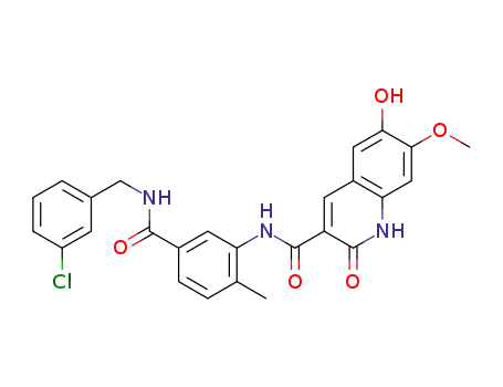 6-hydroxy-7-methoxy-2-oxo-1,2-dihydro-quinoline-3-carboxylic acid [5-(3-chloro-benzylcarbamoyl)-2-methyl-phenyl]-amide