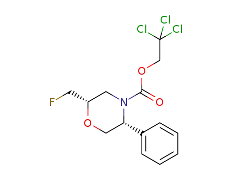 Molecular Structure of 1349829-40-8 ((2S,5R)-2,2,2-trichloroethyl 2-(fluoromethyl)-5-phenylmorpholine-4-carboxylate)