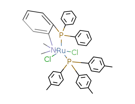 Molecular Structure of 150392-41-9 (dichloro(o-diphenylphosphino-N,N-dimethylaniline)(tris(p-tolyl)phosphine)ruthenium(II))