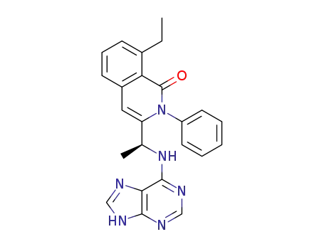 Molecular Structure of 1350643-14-9 ((S)-3-(1-((9H-purin-6-yl)amino)ethyl)-8-ethyl-2-phenylisoquinolin-1(2H)-one)