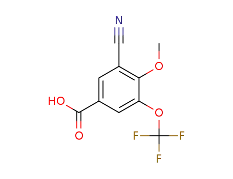 Molecular Structure of 1285576-09-1 (3-cyano-4-methoxy-5-trifluoromethoxybenzoic acid)