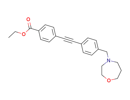 Molecular Structure of 1344700-27-1 (ethyl 4-{[4-(1,4-oxazepan-4-ylmethyl)phenyl]ethynyl}benzoate)