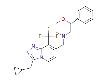 Molecular Structure of 1374667-69-2 (3-(cyclopropylmethyl)-7-[[(2R)-2-phenyl-4-morpholinyl]methyl]-8-(trifluoromethyl)-1,2,4-triazolo[4,3-a]pyridine)