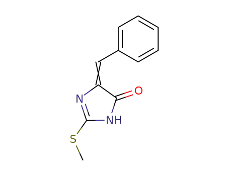Molecular Structure of 51009-63-3 (4H-Imidazol-4-one, 1,5-dihydro-2-(methylthio)-5-(phenylmethylene)-)