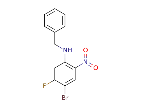 Molecular Structure of 1330750-40-7 (N-Benzyl-4-bromo-5-fluoro-2-nitroaniline)