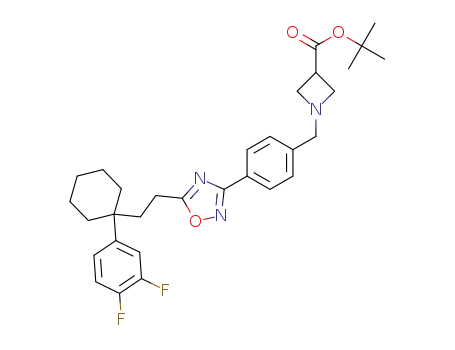 tert-butyl 1-(4-(5-(2-(1-(3,4-difluorophenyl)cyclohexyl)ethyl)-1,2,4-oxadiazol-3-yl)benzyl)azetidine-3-carboxylate