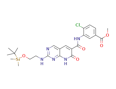 3-{[[2-(2-tert-butyl-dimethyl-silanyloxy)ethylamino]-7-oxo-7,8-dihydro-pyrido[2,3-d]pyrimidine-6-carbonyl]amino}-4-chloro-benzoic acid methyl ester