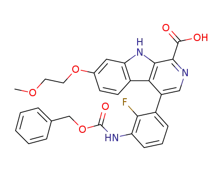 4-(3-(benzyloxycarbonylamino)-2-fluorophenyl)-7-(2-methoxyethoxy)-9H-pyrido[3,4-b]indole-1-carboxylic acid