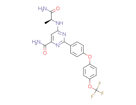 (S)-6-((1-amino-1-oxopropan-2-yl)amino)-2-(4-(4-(trifluoromethoxy)phenoxy)phenyl)pyrimidine-4-carboxamide