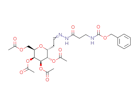 3,7-anhydro-2-deoxy-4,5,6,8-tetra-O-acetyl-D-glycero-L-gulo-octose [(benzyloxycarbonyl)-(β)-Ala-oxycarbonyl]hydrazone