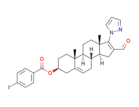 16-formyl-17-(1H-pyrazole-1-yl)androsta-5,16-diene-3β-yl p-iodobenzoate