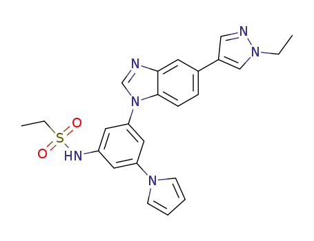 N-(3-(5-(1-ethyl-1H-pyrazol-4-yl)-1H-benzo[d]imidazol-1-yl)-5-(1H-pyrrol-1-yl)phenyl)ethanesulfonamide