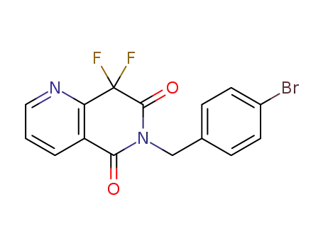 Molecular Structure of 1393726-74-3 (6-(4-bromobenzyl)-8,8-difluoro-1,6-naphthyridine-5,7(6H,8H)-dione)