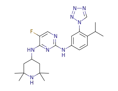 5-fluoro-N<sub>2</sub>-(4-isopropyl-3-(1H-tetrazol-1-yl)phenyl)-N<sub>4</sub>-(2,2,6,6-tetramethylpiperidin-4-yl)pyrimidine-2,4-diamine