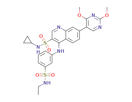 N-cyclopropyl-7-(2,4-dimethoxypyrimidin-5-yl)-4-((3-(N-ethylsulfamoyl)phenyl)amino)quinoline-3-sulfonamide