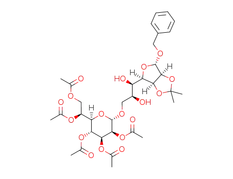 benzyl 2,3,4,6,7-penta-O-acetyl-L-glycero-α-D-mannoheptopyranosyl-(1->7)-2,3-O-isopropylidene-L-glycero-α-D-manno-heptofuranoside