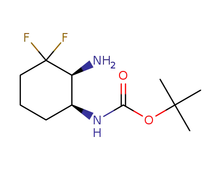 Molecular Structure of 1374973-19-9 (tert-butyl (1S,2S)-2-amino-3,3-difluorocyclohexylcarbamate)