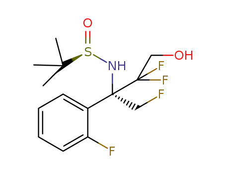 Molecular Structure of 1415914-99-6 (2-methyl-propane-2-sulfinic acid [(S)-2,2-difluoro-1-fluoromethyl-1-(2-fluoro-phenyl)-3-hydroxy-propyl]-amide)