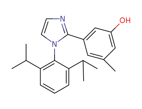 Molecular Structure of 1395093-25-0 (3-(1-(2,6-diisopropylphenyl)-1H-imidazol-2-yl)-5-methylphenol)