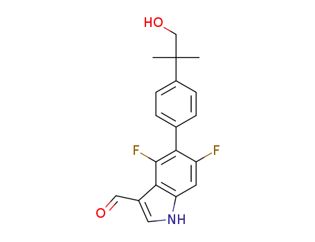 4,6-difluoro-5-[4-(1-hydroxy-2-methylpropan-2-yl)phenyl]-1H-indole-3-carbaldehyde