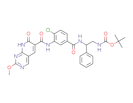 (2-{4-chloro-3-[(2-methoxy-7-oxo-7,8-dihydro-pyrido[2,3-d]pyrimidine-6-carbonyl)-amino]-benzoylamino}-2-phenyl-ethyl)-carbamic acid tert-butyl ester