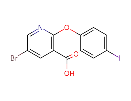 Molecular Structure of 1335218-37-5 (5-bromo-2-(4-iodophenoxy)nicotinic acid)